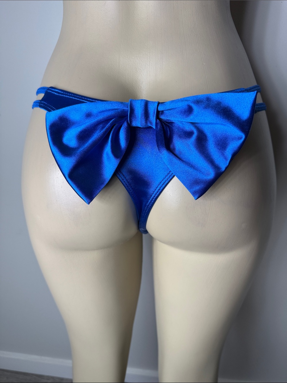 SHEIN Royal Blue Satin Bow Bikini Bottom NWOT